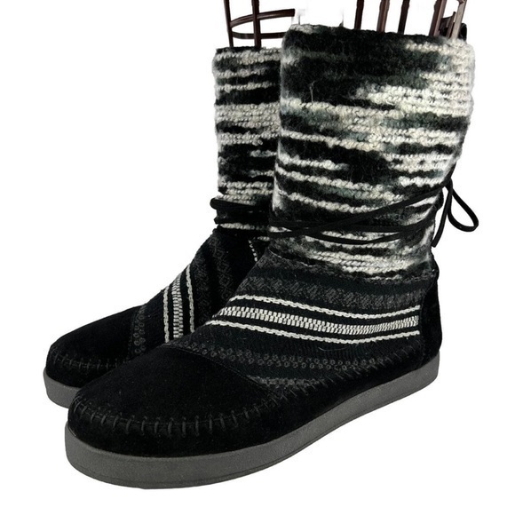 TOMS Nepal knit suede boot NEW - Picture 1 of 9